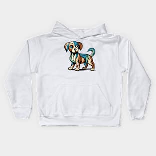 Pop art dog illustration. cubism illustration of a dog Kids Hoodie